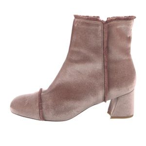 Stuart Weitzman Pink Velvet Ankle Heel Boots Size 6.5 Retail$535